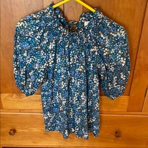 J Crew London Liberty Floral Blue Women's Top
